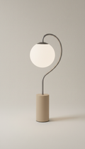 Arc frosted glass table lamp