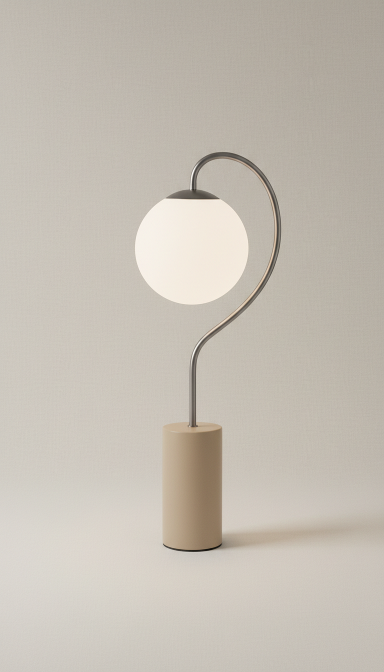 Arc frosted glass table lamp