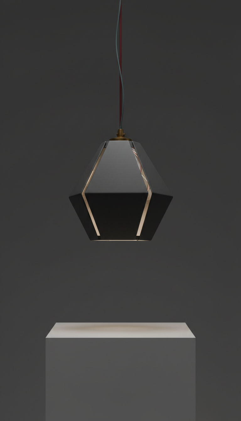 Midnight Graphite Angular Pendant Fixture