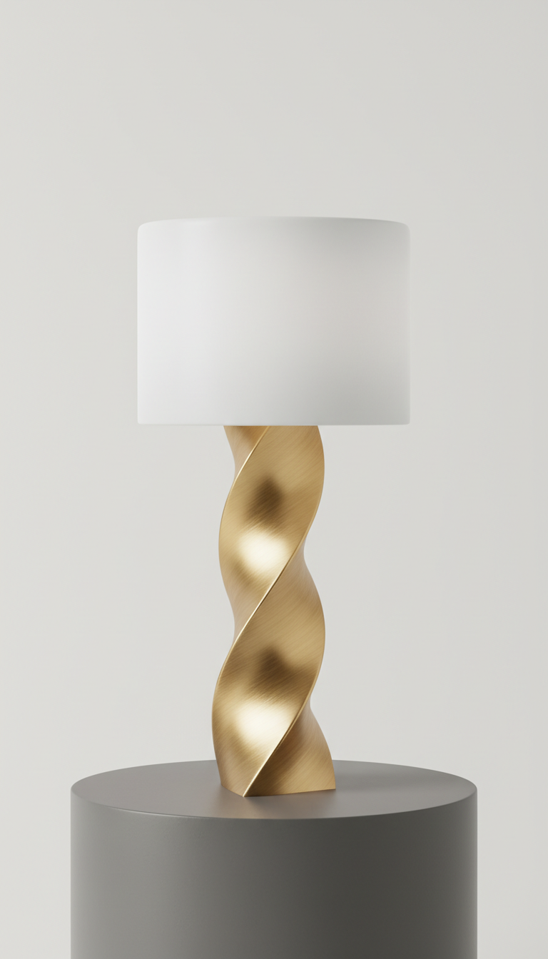 Brushed Brass Sculpted Table Lamp
